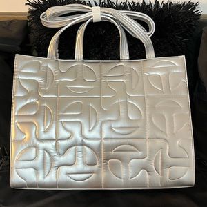 TELFAR Moose Knuckles Large Shopping Bag-Silver